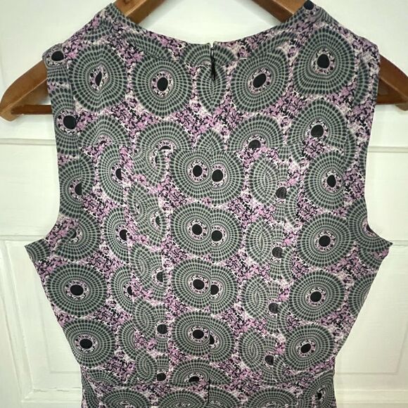Halogen A-Line Purple & Black Sleeveless Geometric Dress - Picture 4 of 13